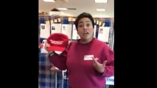 Unhinged left-winger takes student’s Trump cap, refuses to give it back amid jaw-dropping rant